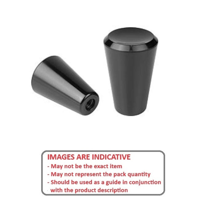 1072201 | KF064-022-LVR (Each) --- Lever Knobs - Hole Size 6.35 Push On 22.23x15.9 mm Unthreaded Bore - Phenolic Knob