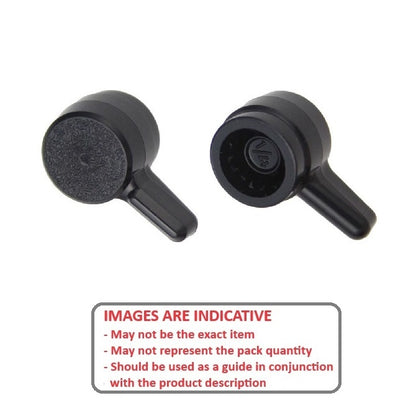 1072508 | KM064-017-L-B (PK-10) --- Thumb Knobs - 1/4 - 6.35mm - - Use Own Screw 17.46x11.1 mm For Cap Screws - Plastic Knob