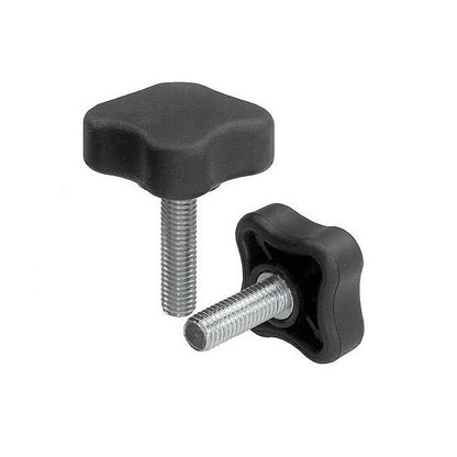 1072153 | KM064C-020-4L25 (Each) --- Lobe Knobs - 1/4-20 UNC - 6.35mm - 20.07x24.9 mm Four Lobe - Plated Steel Knob