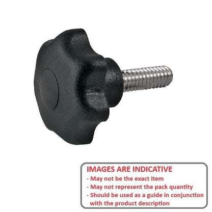 1077294 | KM079C-040-7L20-S4 (Each) --- Lobe Knobs - 5/16-18 UNC - 7.94mm - 40x20 mm Seven Lobe - Stainless Steel 304 Similar to A2, 18-8 HRB80 Knob