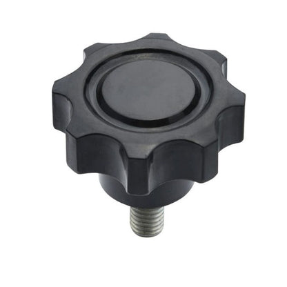 1092204 | KM100M-040-8L15 (Each) --- Lobe Knobs - M10 - 10x1.5mm - 40x15 mm Eight Lobe - Phenolic and Brass Knob