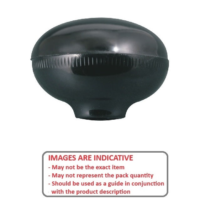 1092588 | KF100M-052-MRPH (Each) --- Mushroom Knobs - M10 - 10x1.5mm - 51.6x38.1 mm Round - Phenolic Knob