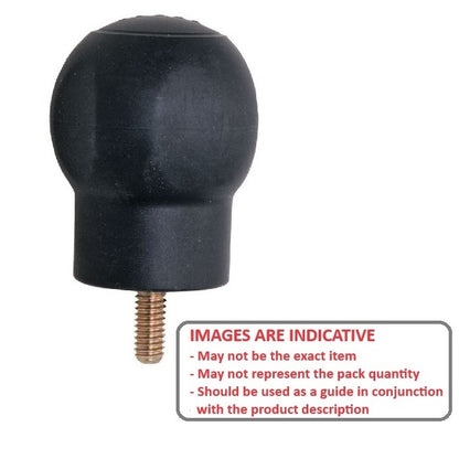 1086895 | KM095C-050-R-SFT (Each) --- Round Male Soft Knobs - 3/8-16 UNC - 9.53mm - 50x62 mm - Rubber Knob