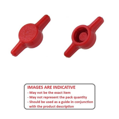 1072536 | KM064-032-TEE-R (PK-15) --- Thumb Knobs - 1/4 - 6.35mm - - Use Own Screw 31.75x7.9 mm For Cap Screws - Plastic Knob