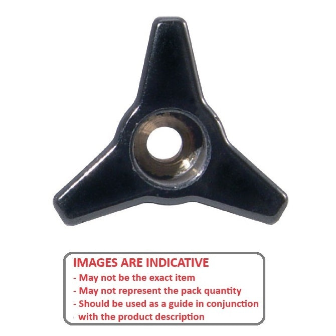 1104027 | KF127C-085-TRI-PF (Each) --- Tri Knobs - 1/2-13 UNC - 12.7mm - 85.09 - - Through Hole - Brass Knob