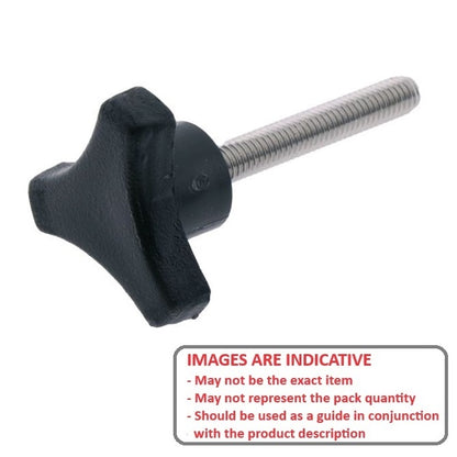 1112309 | KM159C-105-TRI-BHM (Each) --- Tri Knobs - 5/8-11 UNC - 15.88mm - 104.9 mm - 30 Male - Plated Steel Knob