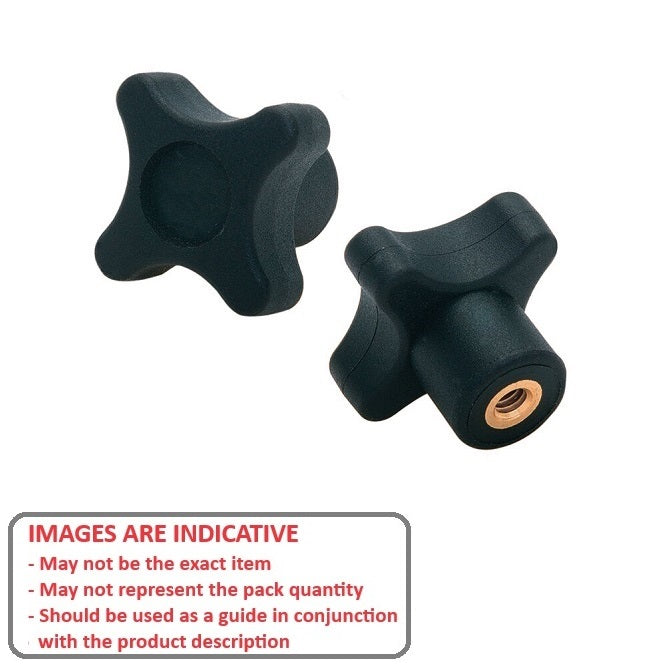 1077160 | KF079C-032-CS (Each) --- Cross Knobs - 5/16-18 UNC - 7.94mm - 32x11.9 mm Female - Brass Knob