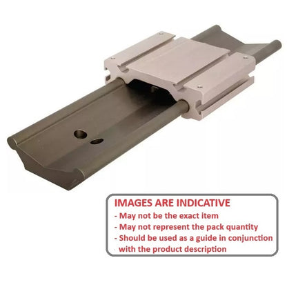 1190720 | PBC-760RS (Each) --- Guide System Two Piece Linear - 100.076 / 66.040 25.4x152.4 mm - Aluminium 6061-T6 with Ceramic Coated Rail and Frelon Gold self-lubricating