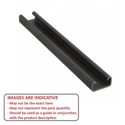 1234842 | PBC-204RS (Each) --- Crowned Roller Track System Linear - Black Powder Coated Rail 914.4 mm Long - Order other components seperately - Powder Coated