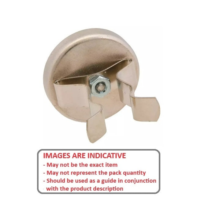 1149519 | MAG-CP-036-39-10-CL-C (Each) --- Cup Assemblies with Clips Magnets - 35.81x38.86 mm - Option 1 - Nickel Plated Magnet