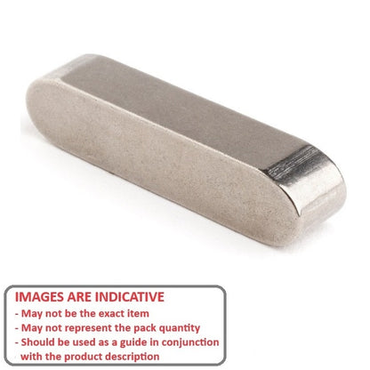 1050654 | K-0400-0400-2500A-6 (Each) --- Machine Keys - 4x4x25 mm - Stainless Steel 316 Similar to A4, 18-10 Key