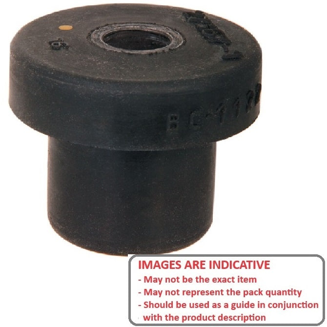 1212146 | MB-0204-044 (PK-150) --- Bonded Mounts - 204 kg - 13.5x44.5 mm Tee Bush Centre Bolt - Rubber Mount