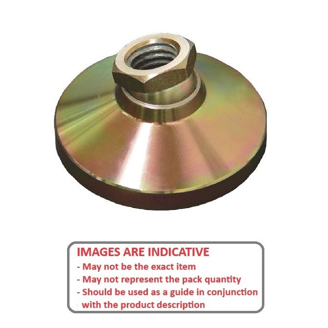 1086585 | MSF-095C-CGC (Each) --- Levelling Socket Mounts - 3/8-16 UNC - 9.53mm - 31.8x22.2 mm Swivel - Gold Chromate Mount