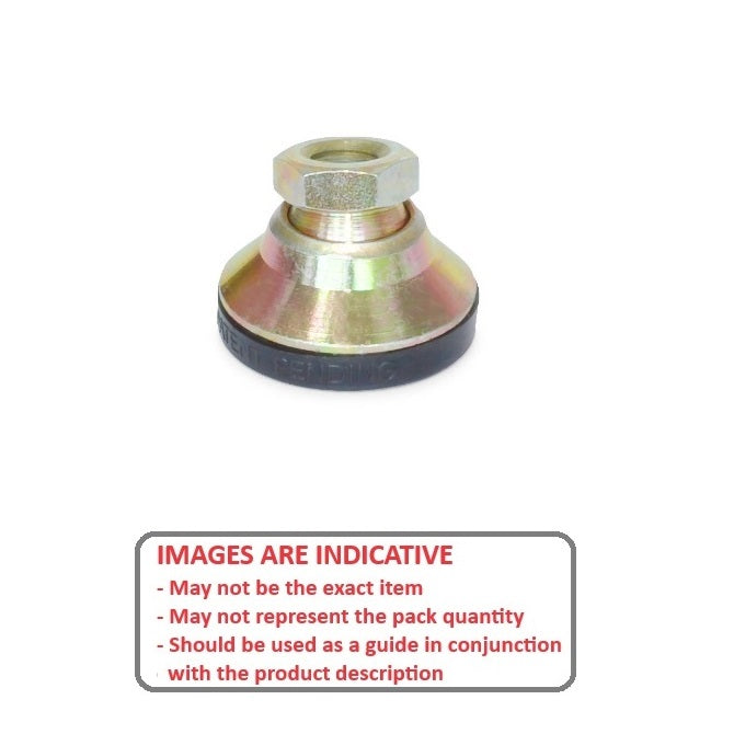 1099035 | MSF-120M-CNPRP (Each) --- Levelling Socket Mounts - M12 - 12x1.75mm - 48x32 mm Swivel - Steel Mount