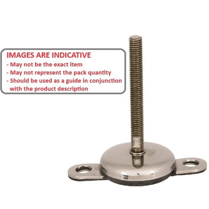 1112136 | MLM-159C-152-S4-AHY2 (Each) --- Levelling Studded Mounts - 5/8-11 UNC - 15.88mm - 74.9x22.1 mm Hygienic - Stainless Steel 304 Similar to A2, 18-8 HRB80 Mount