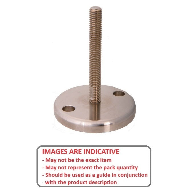 1122019 | MLM-6030-203B-191C-S4-L-090 (Each) --- Levelling Studded Mounts - 3/4-10 UNC - 19.05mm - 89.9x11.9 mm Hygienic - Stainless Steel 304 Similar to A2, 18-8 HRB80 Mount