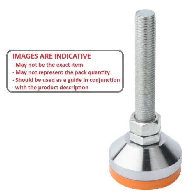 1115268 | MLM-160M-100-ZPP-ECO (PK-4) --- Levelling Studded Mounts - M16 - 16x2mm - 60x40 mm Economy - Steel - Zinc Mount