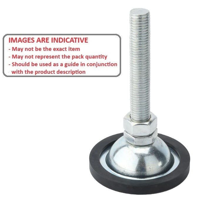 1125801 | MLM-200M-200-ZRP-ECO (Each) --- Levelling Studded Mounts - M20 - 20x2.5mm - 80x38 mm Economy - Steel - Zinc Mount