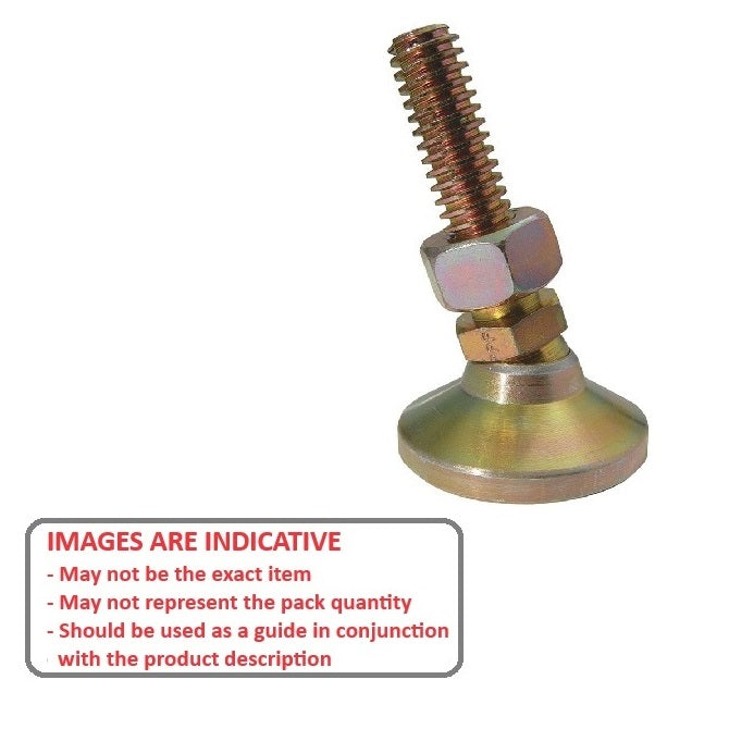 1091993 | MLM-100M-051-CGC (Each) --- Levelling Studded Mounts - M10 - 10x1.5mm - 32x22 mm Standard - Steel Mount
