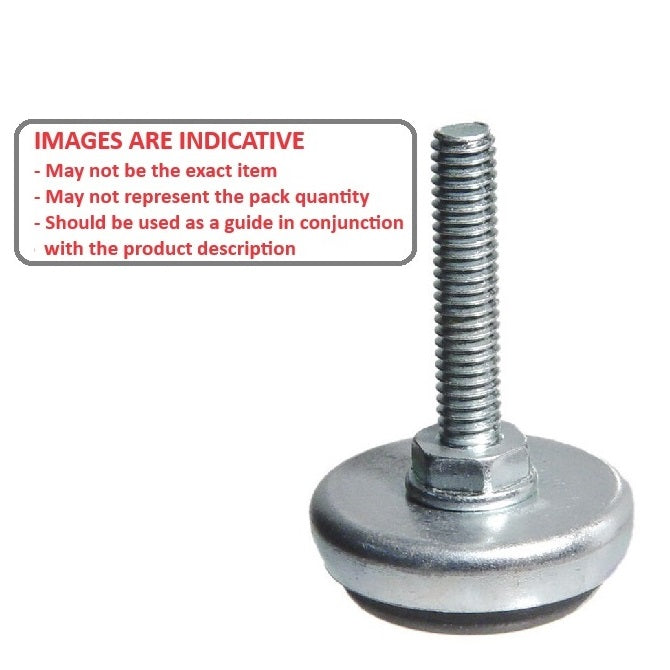 1103118 | MLM-127C-051-CNP-LD (Each) --- Levelling Studded Mounts - 1/2-13 UNC - 12.7mm - 50.8x12.7 mm Light Duty - Zinc Plated Steel Mount