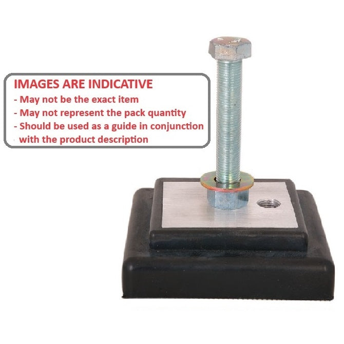 1204430 | MLM-4540-152-MC (PK-4) --- Levelling Studded Machine Mounts - 152.4 x 152.4 30.2 mm - 80  - Aluminium - Steel - Elastomer Duro 80 Mount