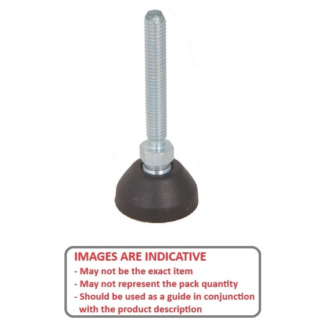 1121804 | MLM-160M-088-S3NY-0LH-058 (Each) --- Levelling Studded Mounts - M16 - 16x2mm - 58.4x18.3 mm Light Duty - Stainless Steel Mount