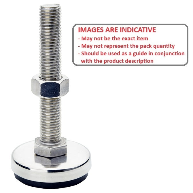 1131797 | MLM-240M-200-S4RP-I (PK-4) --- Levelling Studded Mounts - M24 - 24x3mm - 80x34 mm Industrial - Stainless Steel 304 Similar to A2, 18-8 HRB80 Mount