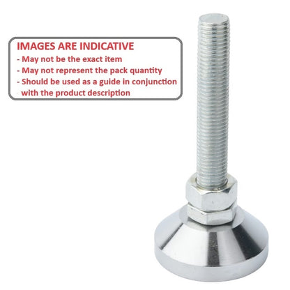 1131800 | MLM-240M-180-S4 (Each) --- Levelling Studded Mounts - M24 - 24x3mm - 80x37 mm Standard - Stainless Steel 304 Similar to A2, 18-8 HRB80 Mount