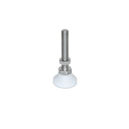 Levelling Studded Mounts - 1/4-20 UNC -6.35mm- 25.4x17.9 mm - Stainless Steel 303/304 Similar to A2, 18-8 HRB80