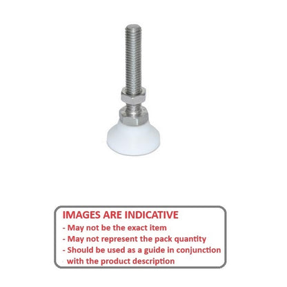 1086559 | MSM-095C-051-S3AB (Each) --- Levelling Studded Mounts - 3/8-16 UNC - 9.53mm - 31.8x22.2 mm Swivel - Stainless Steel 303/304 Similar to A2, 18-8 HRB80 Mount