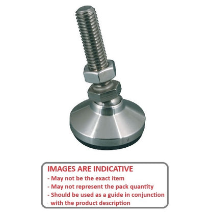 1091974 | MLM-100M-051-S3 (Each) --- Levelling Studded Mounts - M10 - 10x1.5mm - 32x22 mm Standard - Stainless Steel 303/304 Similar to A2, 18-8 HRB80 Mount