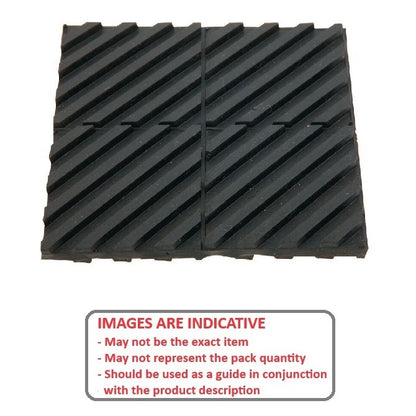 1225779 | MNP-609-R (Each) --- Neoprene Pads Mounts - 609.6 x 609.6 mm 1.0 - 25.0 psi 7.938 mm Ribbed Pattern - Neoprene Rubber Mount