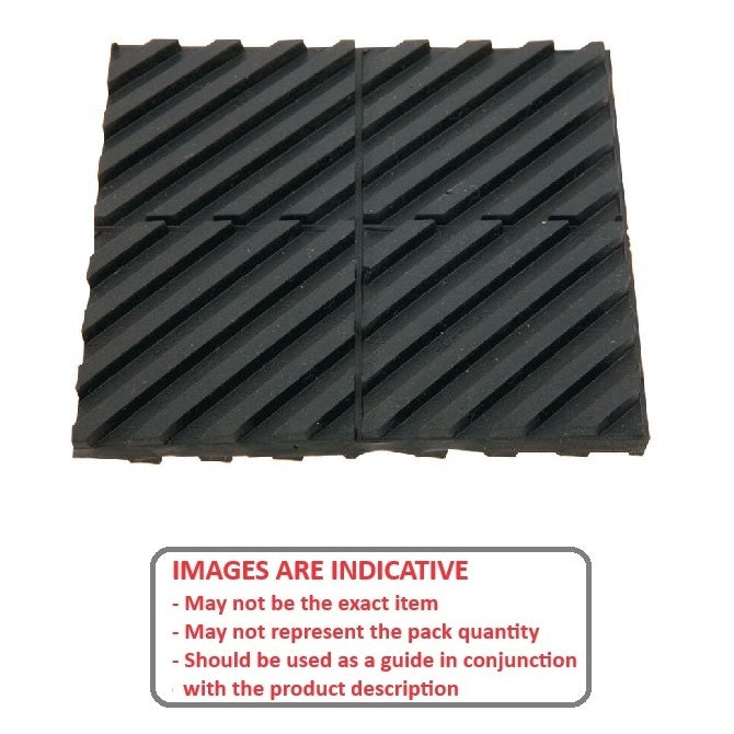 1190988 | MNP-101-R (PK-5) --- Neoprene Pads Mounts - 101.6 x 101.6 mm 1.0 - 25.0 psi 7.938 mm Ribbed Pattern - Neoprene Rubber Mount