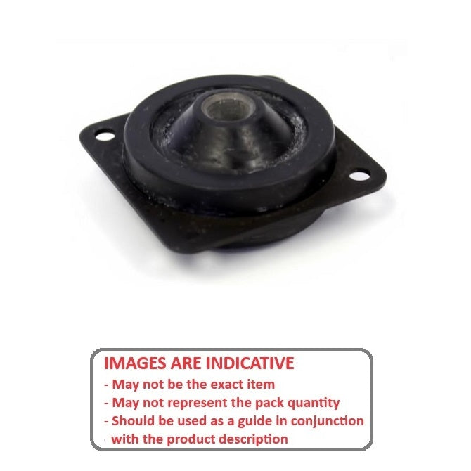 1117548 | MPS-0179S-AL57 (PK-2) --- Plate Style Mounts - 17.86 kg 57.2 x 57.2 25.781 mm - Rubber / Aluminium Mount