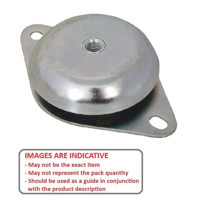 1220105 | MVI-0318-C2 (Each) --- Vibration Isolation Mounts - 317 Kg - 204.1 Kg - 92.08 mm Cup Style 2 - Steel Mount