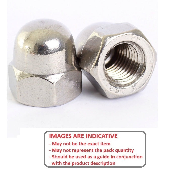 1087513 | NT095C-DM-S6 (Each) --- Dome Nuts - 3/8-16 UNC - 9.53mm - 316 Stainless - - Nut