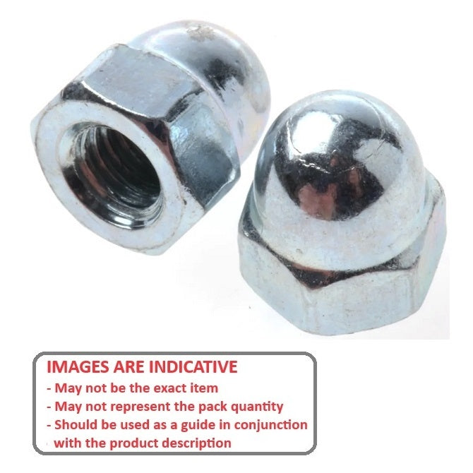1100027 | NT120M-DM-CC (PK-100) --- Dome Nuts - M12 - 12x1.75mm - Steel - Chrome Plated 22 mm Nut