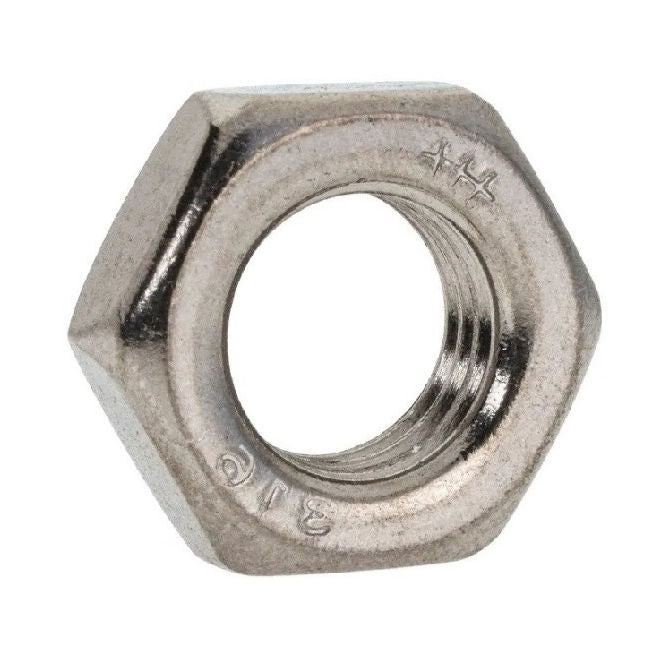 1084797 | NT095C-HH-S4 (PK-10) --- Hexagonal Nuts - 3/8-16 UNC - 9.53mm - 5.5x15 mm Half - Stainless Steel 304 Similar to A2, 18-8 HRB80 Nut