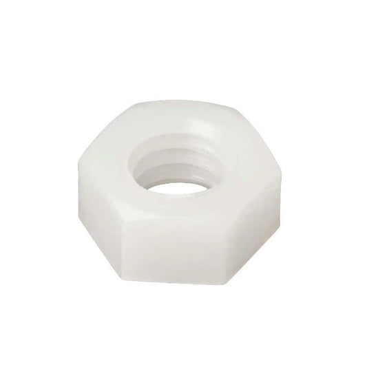 Hexagonal Nuts - 10-24 UNC -4.76mm- 3.57x9.53 mm - Nylon Polyamide 6/6 Natural 