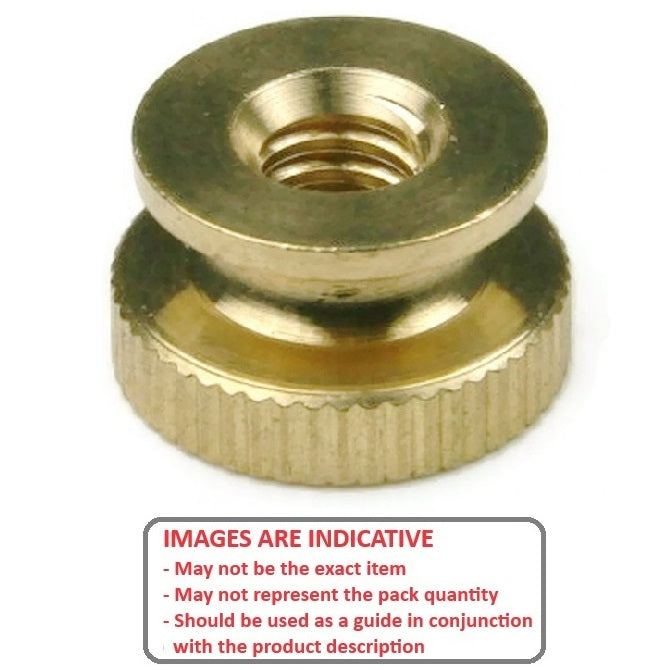 1076280 | NT079C-THC-BR (PK-102) --- Thumb Nuts - 5/16-18 UNC - 7.94mm - 10.3x4.76 mm Collared - Brass Nut