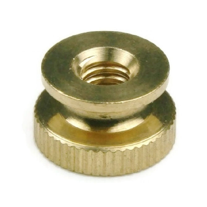 1070555 | NT064C-THC-BR (PK-111) --- Thumb Nuts - 1/4-20 UNC - 6.35mm - 9.5x3.97 mm Collared - Brass Nut