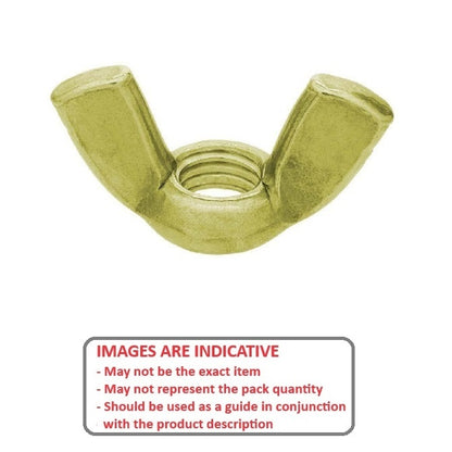 1084509 | NT095W-WG-BR (PK-100) --- Wing Nuts - 3/8-16 BSW - 9.53mm - - - - - Brass Nut