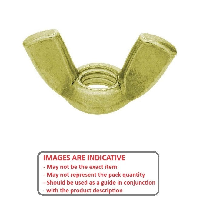 1100393 | NT127W-WG-BR (PK-50) --- Wing Nuts - 1/2-12 BSW - 12.7mm - - - - - Brass Nut