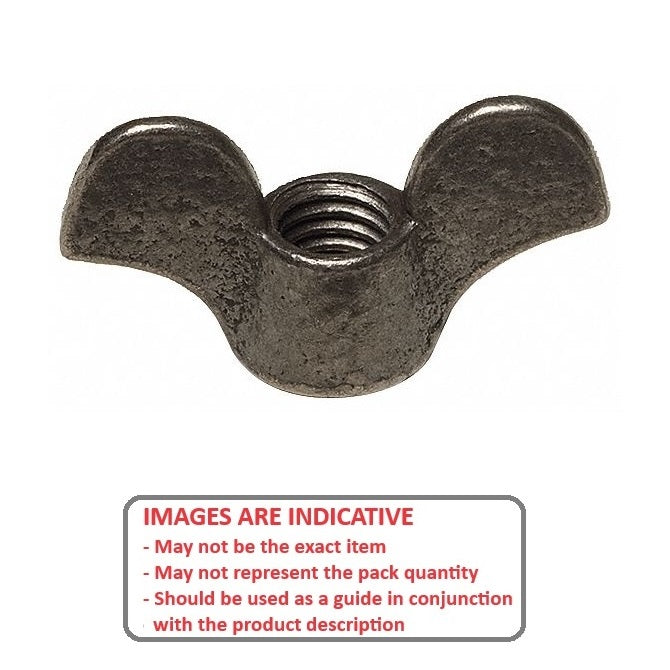 1103209 | NT127C-WC-MI (Each) --- Wing Nuts - 1/2-13 UNC - 12.7mm - 57.15x30.14 mm Malleable Iron - Iron Nut