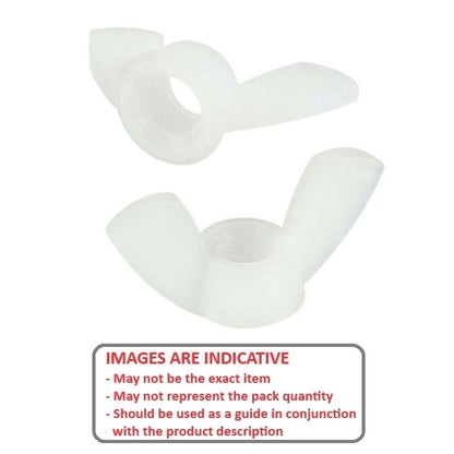 1088918 | NT100M-WG-NY (PK-50) --- Wing Nuts - M10 - 10x1.5mm - 34x20 mm - Natural Nylon 6.6 Nut