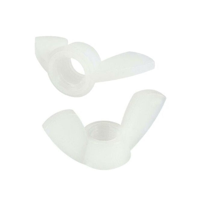 Wing Nuts - M8 -8x1.25mm- 26x16 mm - Natural Nylon 6.6