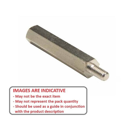 1041965 | SHX-TP-0250-05-016-BZ (PK-10) --- Threaded Pillars - M2.5 - 2.5x0.45mm - 6x10 mm - Brass Pillar