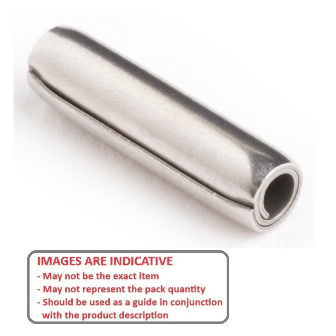 1091830 | PSP-100-030-S2 (Each) --- Coiled Pins - 10x30 - 10.00 - 10.15 - Stainless Steel 304 Similar to A2, 18-8 HRB80 Pin