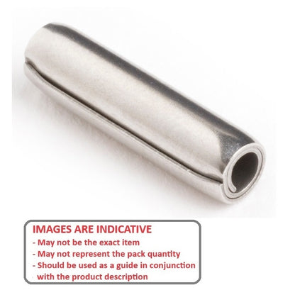 1040884 | PSP-025B-010-S2 (Each) --- Coiled Pins - 2.5x9.53 - 2.50 - 2.60 - Stainless Steel 304 Similar to A2, 18-8 HRB80 Pin