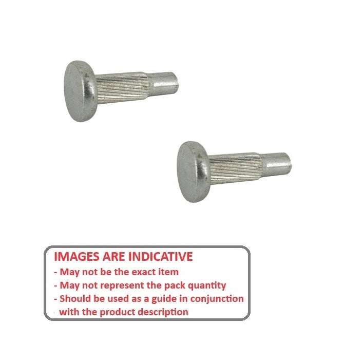 1040670 | HDP025-06F (PK-20) --- Hammer Drive Pins - 2.5x6x2.56 mm Flat Head - Carbon Steel Pin